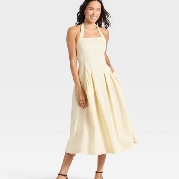 A New Day Dresses & Skirts - 12. A New Day - Women's Midi Halter Dress - A New Day Cream